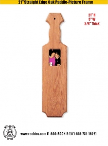 21" Straight Edge Oak Paddle - Picture Frame
