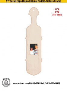 21" Scroll Edge Maple Natural Paddle - Picture Frame