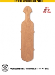 22" Wide Scroll Edge Oak Paddle